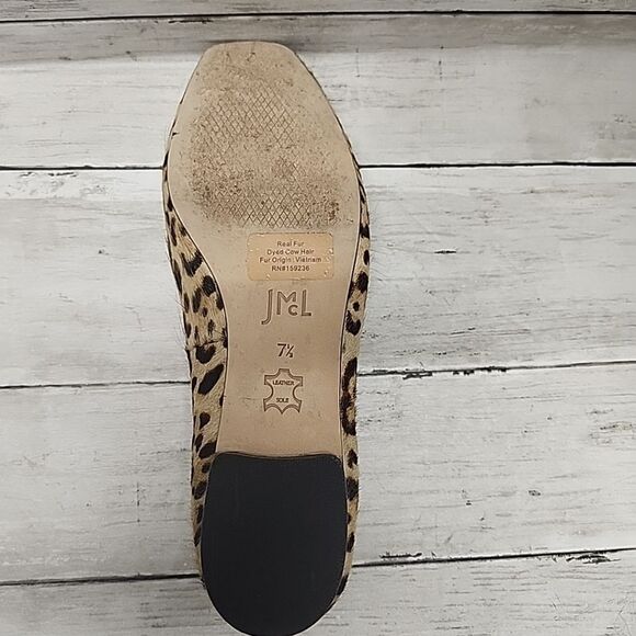 J.McLAUGHLIN Anastasia Haircalf Ballet Flat Crafted in tan/brown/black 7.5 NWOT - Picture 10 of 11